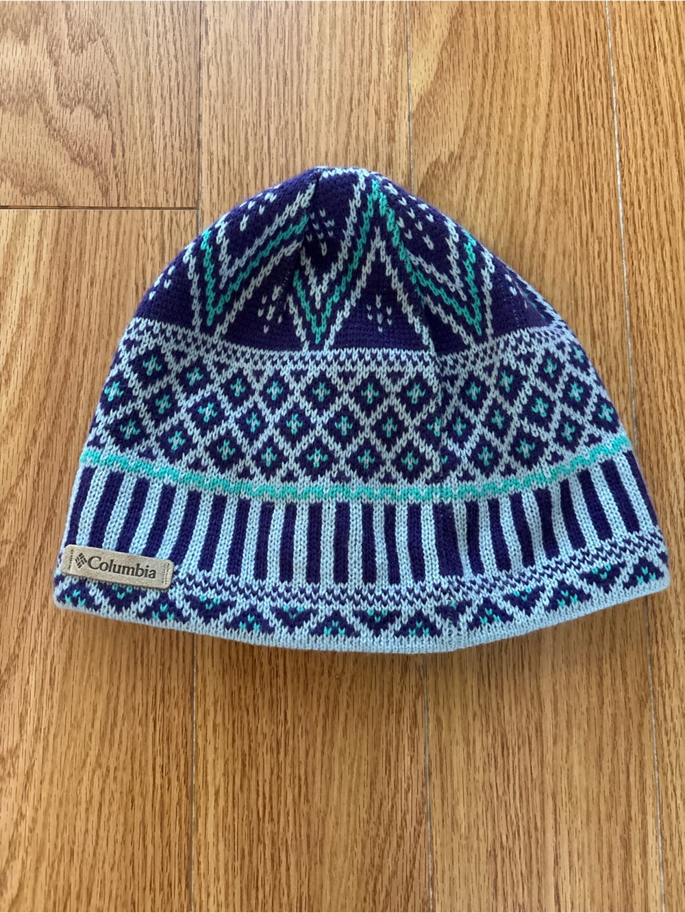 Columbia Kids Knit Beanie in Navy, Teal, Light Blue